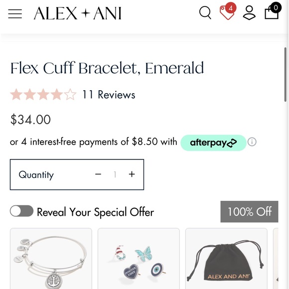 Alex and Ani emerald flex cuff bracelet - Picture 2 of 6